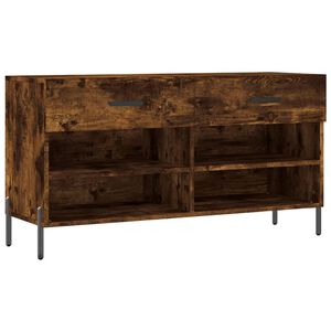 vidaXL Sk&oacute;bekkur Reyklitu&eth; Eik 102x35x55 cm Samsettur Vi&eth;ur