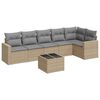 vidaXL 7 Hluta Gar&eth;s&oacute;fasett me&eth; Sessum Drapplita&eth; P&oacute;l&yacute;rattan