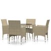 vidaXL 5 Hluta Gar&eth;bor&eth;stofusett Drapplita&eth; P&oacute;l&yacute;rattan