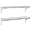 vidaXL Vegghillur 2 stk. 75x23,5 cm Silfurlita&eth; Ry&eth;fr&iacute;tt St&aacute;l
