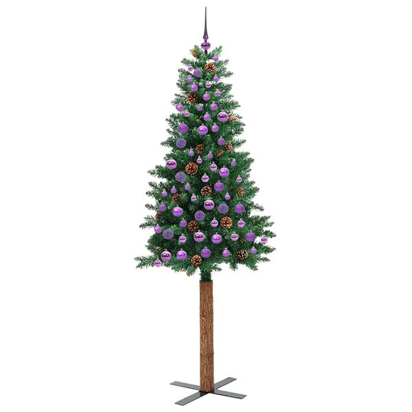 vidaXL Mj&oacute;tt j&oacute;latr&eacute; me&eth; 300 LED Gr&aelig;nn 210 cm PVC og solid furuvi&eth;