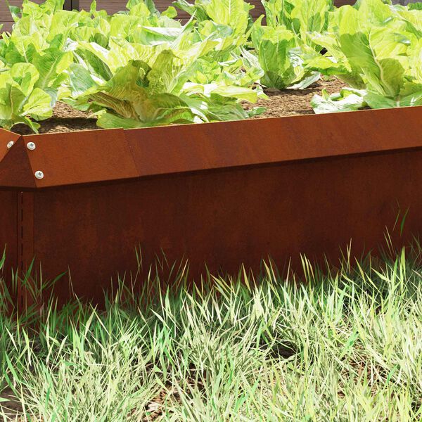 vidaXL Sniglafence 4 pcs Rusty 50 x 3,5 x 25 cm Ve&eth;ra&eth; st&aacute;l