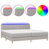 vidaXL H&oacute;lfa&eth; Springr&uacute;m me&eth; D&yacute;nu&LED Lj&oacute;sgr&aacute;tt 200x200 cm Efni