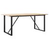 vidaXL Bor&eth;stofubor&eth; O-grind 180x90x75,5cm Gegnheil Fura og Steypuj&aacute;rn