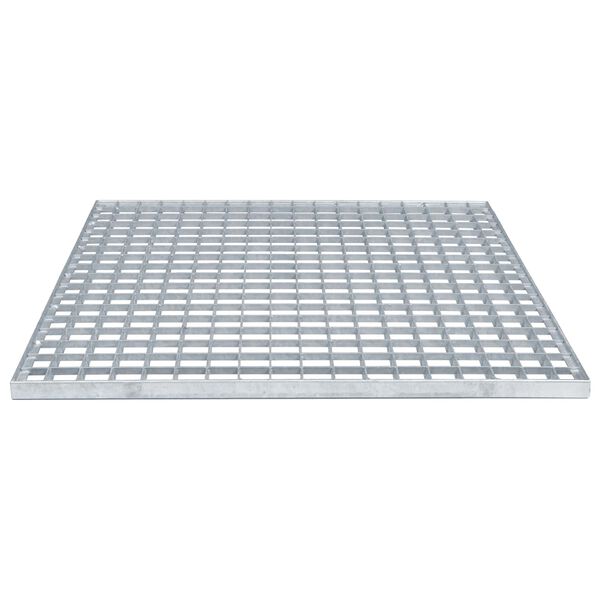 vidaXL Gats Silfur 60 x 60 x 2 cm Heit-dypp galvaniza&eth; m&aacute;lmur