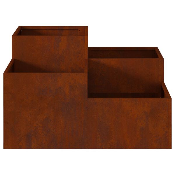 vidaXL Gar&eth;pl&ouml;ntukassi Rusty 100 x 100 x 48 cm Ve&eth;ra&eth; st&aacute;l