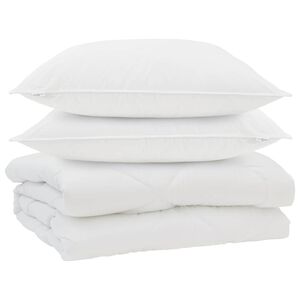 vidaXL S&aelig;ng me&eth; kodda 3 pcs Hv&iacute;tt Microfleece