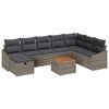 vidaXL Gar&eth;s&oacute;fa sett me&eth; p&uacute;&eth;i me&eth; geymslu 9 pcs Gr&aacute;r Poly rattan