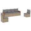 vidaXL 6 Hluta Gar&eth;s&oacute;fasett me&eth; Sessum Drapplita&eth; P&oacute;l&yacute;rattan