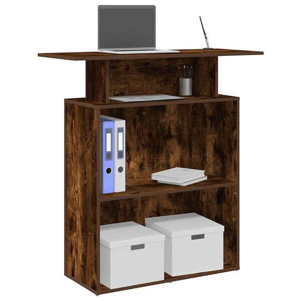 vidaXL M&oacute;tt&ouml;kubor&eth; Reykt Eik 100x40x104 cm Hanna&eth;ur vi&eth;ur