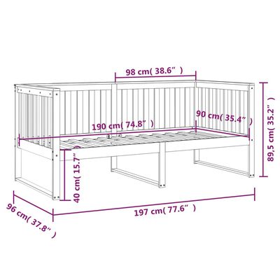 vidaXL Svefnsófi án Dýnu Hunangsbrúnn 90x190 cm Gegnheil Fura