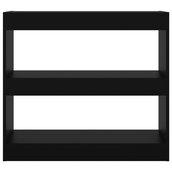 vidaXL Bókahilla/Skilrúm Svart 80x30x72 cm Spónaplata