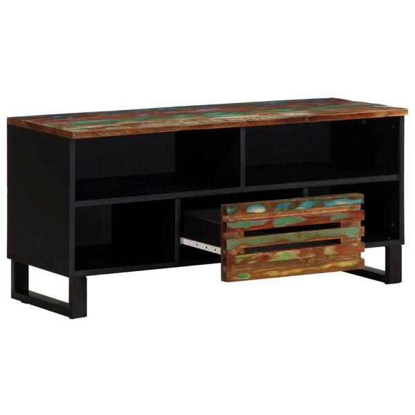 vidaXL Sjónvarpsskápur 100x34x46 cm Gegnheill Akasíuviður