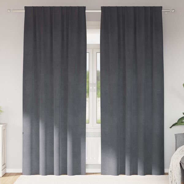 vidaXL Myrkratj&ouml;ld 2 pcs Lj&oacute;sgr&aacute;r 140 x 225 cm Flauel