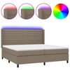 vidaXL H&oacute;lfa&eth; Springr&uacute;m me&eth; D&yacute;nu og LED M&oacute;gr&aacute;r 200x200cm Tauefni