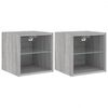 vidaXL Sj&oacute;nvarpssk&aacute;par me&eth; LED Lj&oacute;sum 2 stk. Gr&aacute;r Sonoma 30x28,5x30 cm