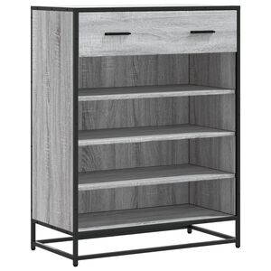 vidaXL sk&oacute;sk&aacute;pur Gr&aacute;r Sonoma 75x38x97,5 cm Hanna&eth;ur vi&eth;ur og m&aacute;lmur