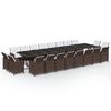 vidaXL 21 Hluta Gar&eth;sett me&eth; S&aelig;tisp&uacute;&eth;um P&oacute;l&yacute;rattan Br&uacute;nt