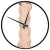 vidaXL Veggklukka Br&uacute;n &Oslash;35 cm J&aacute;rn og Gegnheil Eik