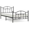 vidaXL R&uacute;mgrind &uacute;r M&aacute;lmi me&eth; H&ouml;fu&eth;gafli & F&oacute;tagafli Sv&ouml;rt 107x203 cm
