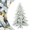 vidaXL Gervi hengdu j&oacute;latr&eacute; me&eth; 300 LED Hv&iacute;tt 210 cm PVC og St&aacute;l