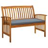 vidaXL Gar&eth;bekkur me&eth; Sessu 119 cm Gegnheill Akas&iacute;uvi&eth;ur
