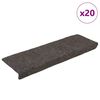 vidaXL Stigamottur sj&aacute;lfl&iacute;mandi 20 stk 65x21x4 cm antras&iacute;tgr&aelig;nar r&eacute;tthyrndar br&uacute;nir