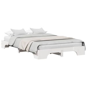 vidaXL Ramsv&iacute;k Hv&iacute;tt 135 x 190 cm Solid furuhikk