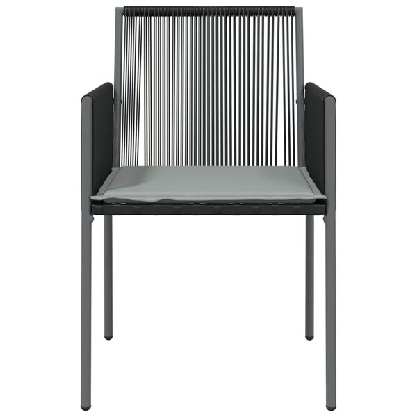 vidaXL Gar&eth;st&oacute;lar me&eth; Sessum 6 stk. Svartur 54x60,5x83,5 cm P&oacute;l&yacute;rattan