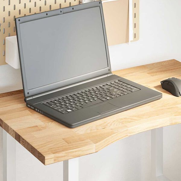 vidaXL skrifborðsplata Ómeðhöndluð Eik úr gegnheilri viður rétthyrnd