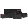 vidaXL Gar&eth;s&oacute;fa sett 6 pcs Svartur p&oacute;l&yacute;rattan
