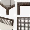 vidaXL Gar&eth;ur bor&eth;sett 3 pcs Br&uacute;nn p&oacute;l&yacute;rattan