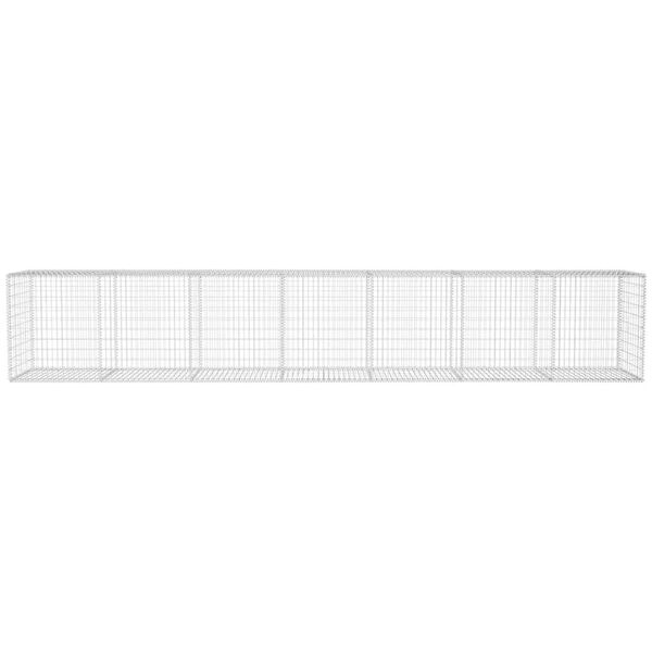 vidaXL Steinaveggur með loki Sínkhúðað stál 600x50x100 cm