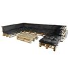 vidaXL Pallur s&oacute;fa p&uacute;&eth;i 13 pcs Gr&aacute;r 120 x 80 x 10 cm d&uacute;kur