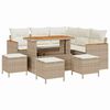 vidaXL Gar&eth;s&oacute;fa sett me&eth; p&uacute;&eth;i me&eth; geymslu Drapplita&eth;ur Poly rattan