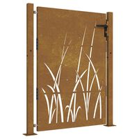 vidaXL Garðhlið 105x130 cm Corten Stál Trjáhönnun