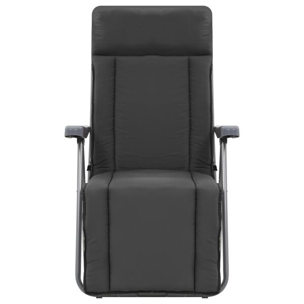 vidaXL Samanfellanlegir Garðstólar með Púðum 2 stk. Gráir