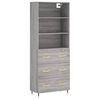 vidaXL H&aacute;r Sk&aacute;pur Gr&aacute;r Sonoma 69,5x34x180 cm Samsettur Vi&eth;ur