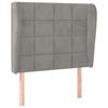 vidaXL H&ouml;f&eth;agafl me&eth; Eyrum 83x23x118/128 cm Lj&oacute;sgr&aacute;tt Flauel
