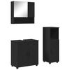 vidaXL Ba&eth;herbergismublasett 3 pcs Svartur Samsettur vi&eth;ur & metal