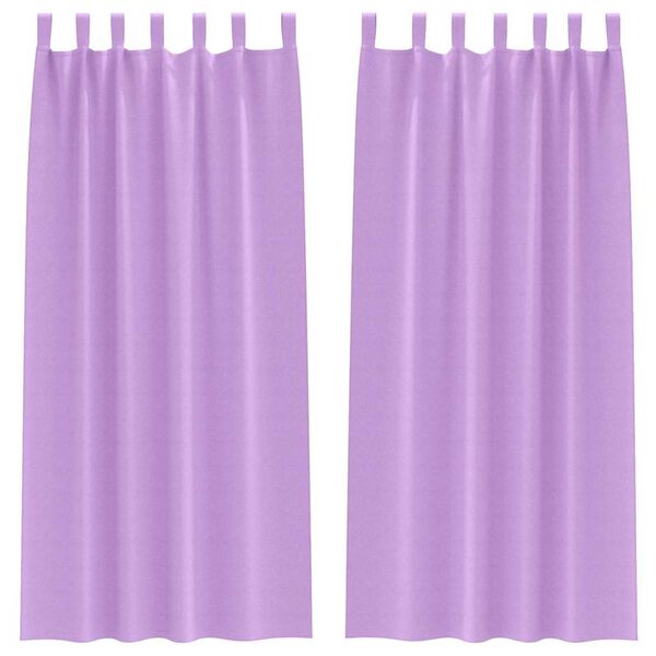 vidaXL Svartgard&iacute;nur me&eth; hringjum 2 pcs Fj&oacute;lubl&aacute;r 225 x 140 cm