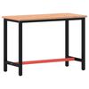 vidaXL Vinnubekkur 115x55x81,5 cm Gegnheilt Beyki og M&aacute;lmur