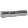 vidaXL Veggsj&oacute;nvarpssk&aacute;par 2 stk. Gr&aacute;ir 80x30x30 cm Samsettur Vi&eth;ur