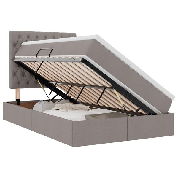 vidaXL R&uacute;m me&eth; geymslur&yacute;mi og LED M&oacute;gr&aacute;r 120 x 190 cm P&oacute;l&yacute;ester