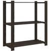 vidaXL Geymslurekki 3 Hillur Svartur 80x38x90 cm Gegnheil Fura
