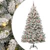 vidaXL Gervi j&oacute;latr&eacute; me&eth; 300 LED Gr&aelig;nn og hv&iacute;tur 210 cm PVC og m&aacute;lmur