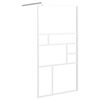 vidaXL Sturtuveggur fyrir Walk-in Sturtu 115x195 cm Hert Gler Hv&iacute;tur