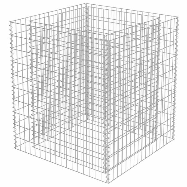 vidaXL Gabion Grj&oacute;tkassi Upph&aelig;kka&eth; Bl&oacute;maker S&iacute;nkh&uacute;&eth;a&eth; st&aacute;l 90x90x100cm