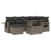 vidaXL 7-Hluta Gar&eth;s&oacute;fasett me&eth; Sessum Gr&aacute;tt P&oacute;l&yacute;rattan