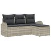 vidaXL S&oacute;fasett me&eth; p&uacute;&eth;i me&eth; geymslu 4 pcs Lj&oacute;sgr&aacute;r p&oacute;l&yacute;rattan